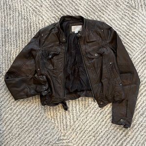 Brown leather jacket